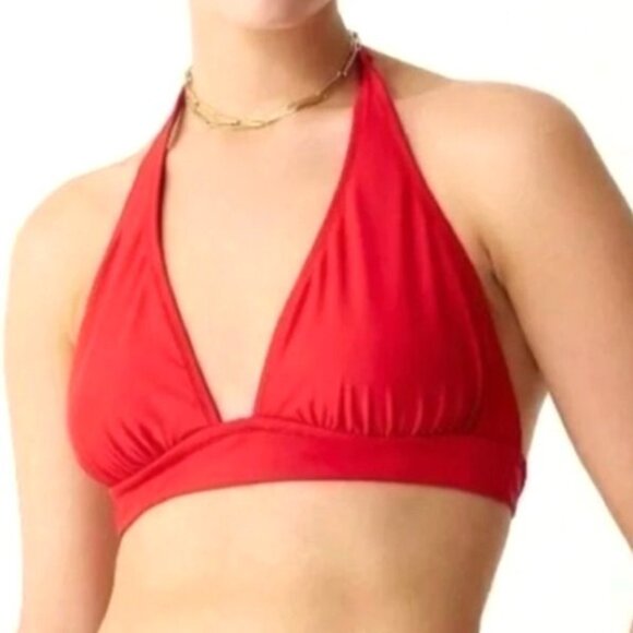 NEW J. Crew Red Tie-back Halter‎ Bikini Swim Top Women's Size XS - Picture 2 of 10